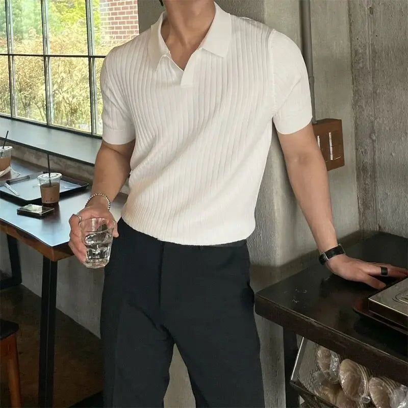 Men's Slim Fit Stretch Polo Shirt | Cotton Blend Collared Summer Tee | M–XXXL