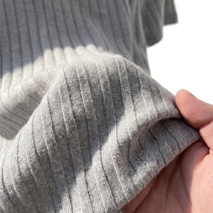 Men's Premium Ribbed Knit Polo Shirt — Soft Elastic, Breathable, Business & Casual