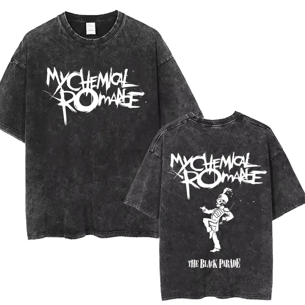 My Chemical Romance Oversized T-Shirt | Retro Washed Y2K Punk Graphic Tee for Men & Women