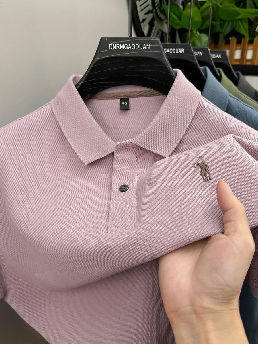 Luxora Premium 100% Pure Cotton Polo Shirt — Men's Embroidered Classic Tee