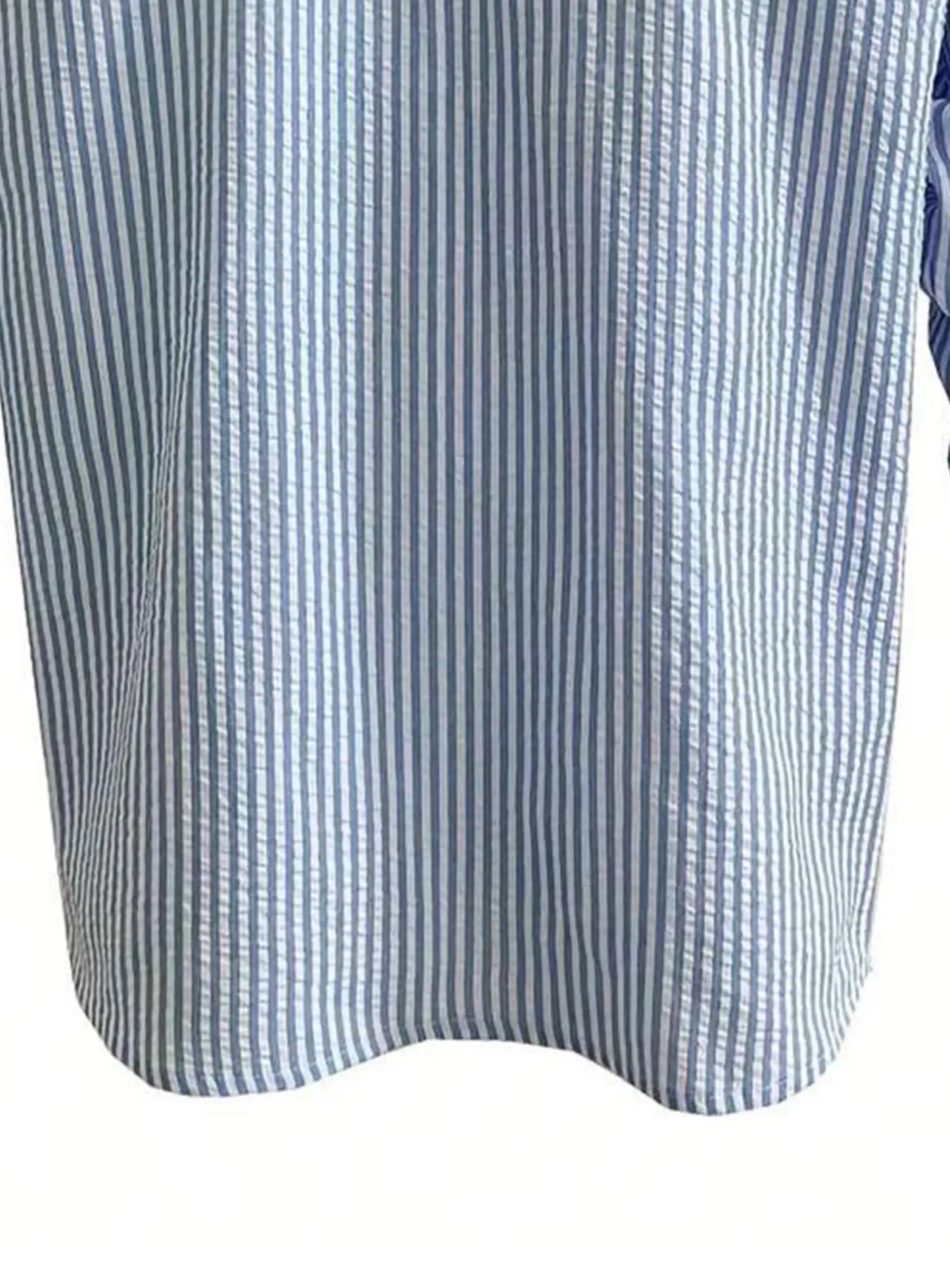 Men's Long Sleeve Striped Casual Shirt | Loose Fit | Single Breasted | Lightweight Polyester | 7 Colors | S-XXL | Spring & Autumn
