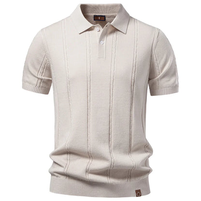 Men's Premium Stripe Golf Polo Shirt — Silk-Like Icy Touch, Breathable, Old Money Style