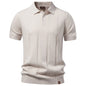 Men's Premium Stripe Golf Polo Shirt — Silk-Like Icy Touch, Breathable, Old Money Style