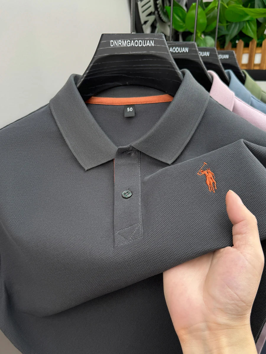 Luxora Premium 100% Pure Cotton Polo Shirt — Men's Embroidered Classic Tee