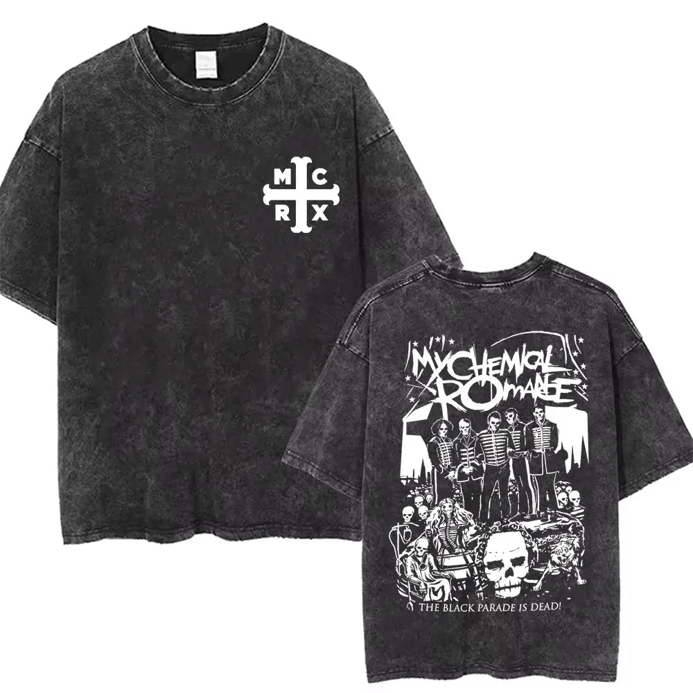 My Chemical Romance Oversized T-Shirt | Retro Washed Y2K Punk Graphic Tee for Men & Women
