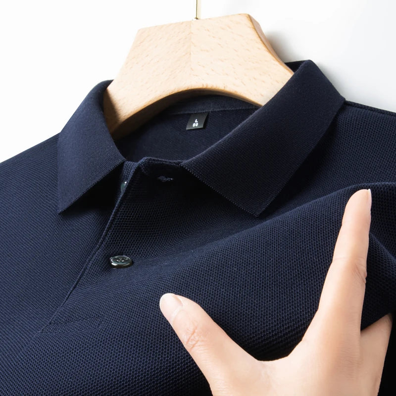 Luxora Men's 100% Cotton Polo Shirt — Breathable Lapel Tee for Golf, Sports & Smart Casual