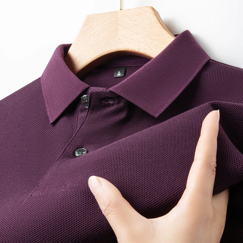 Luxora Men's 100% Cotton Polo Shirt — Breathable Lapel Tee for Golf, Sports & Smart Casual