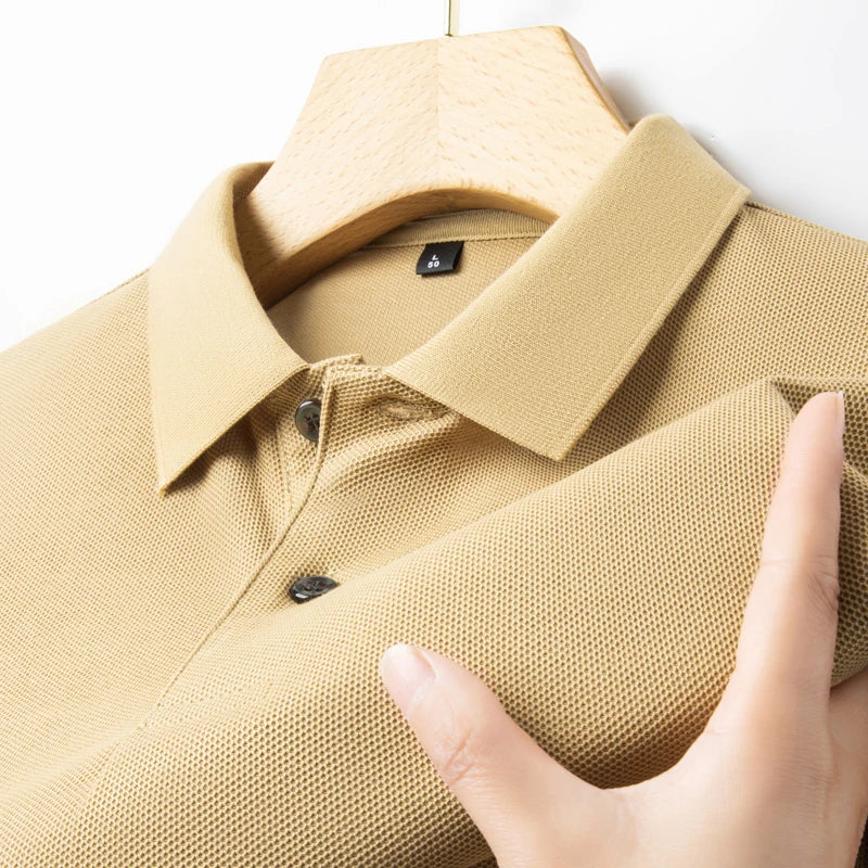 Luxora Men's 100% Cotton Polo Shirt — Breathable Lapel Tee for Golf, Sports & Smart Casual