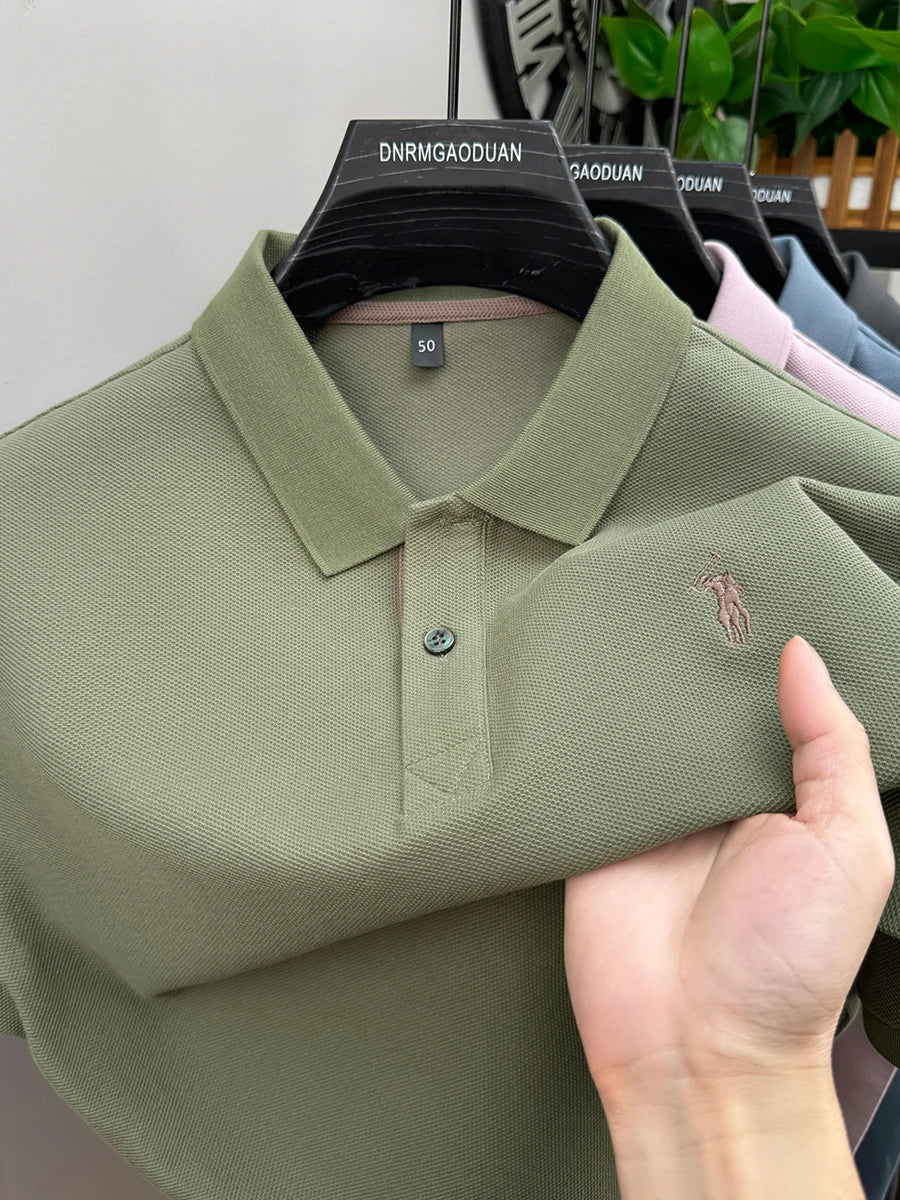 Luxora Premium 100% Pure Cotton Polo Shirt — Men's Embroidered Classic Tee
