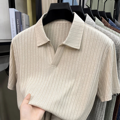 Men's Premium Knitted Polo Shirt — Skin-Friendly, Breathable, Casual Lapel Summer Top
