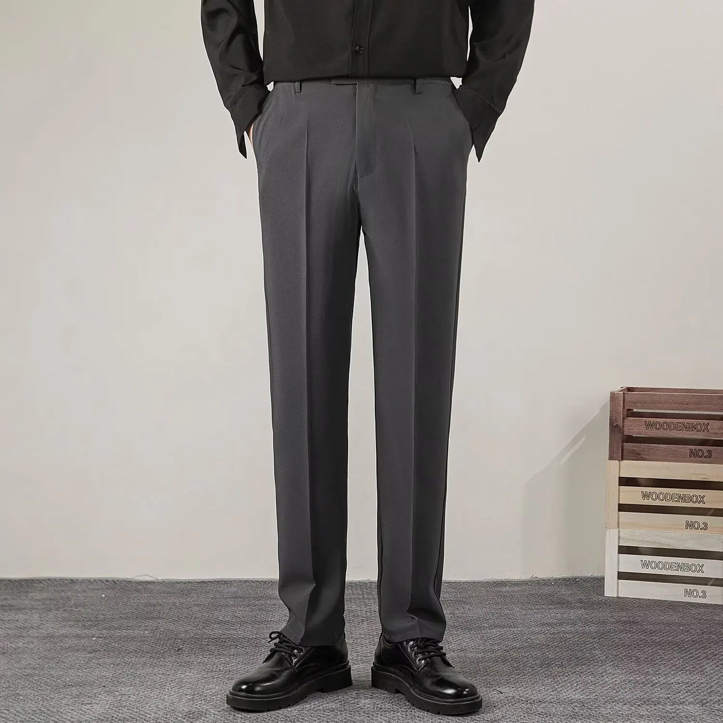 Men's Slim Fit Casual Trousers | Pencil Cut | Zipper Fly | Smart Casual | 8 Colors | Size 28-38
