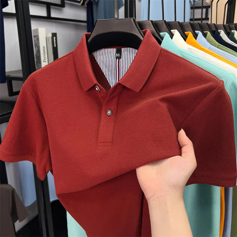 Luxora Men's 100% Pure Cotton Polo Shirt — High-Quality Breathable Tee | Business Casual & Daily Wear | 16 Colors