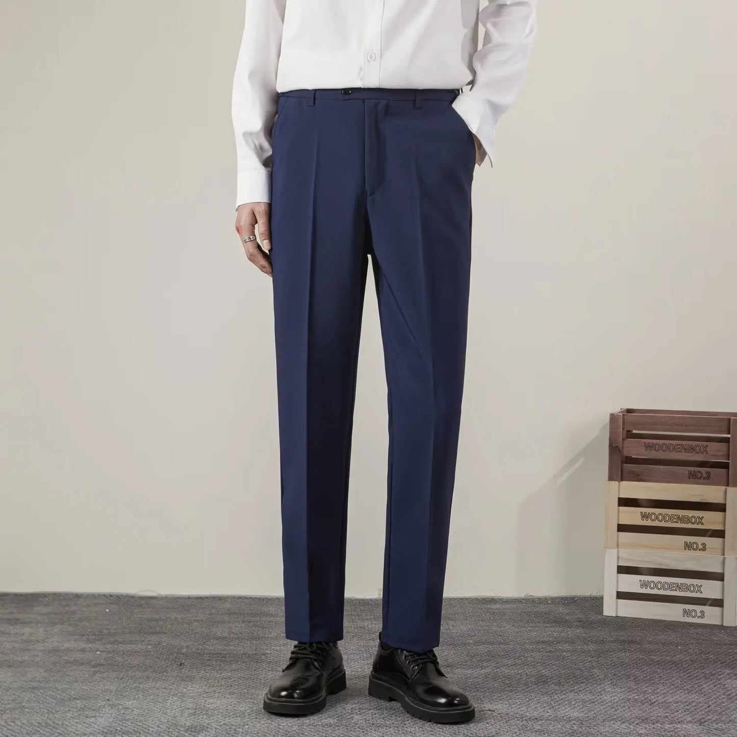 Men's Slim Fit Casual Trousers | Pencil Cut | Zipper Fly | Smart Casual | 8 Colors | Size 28-38