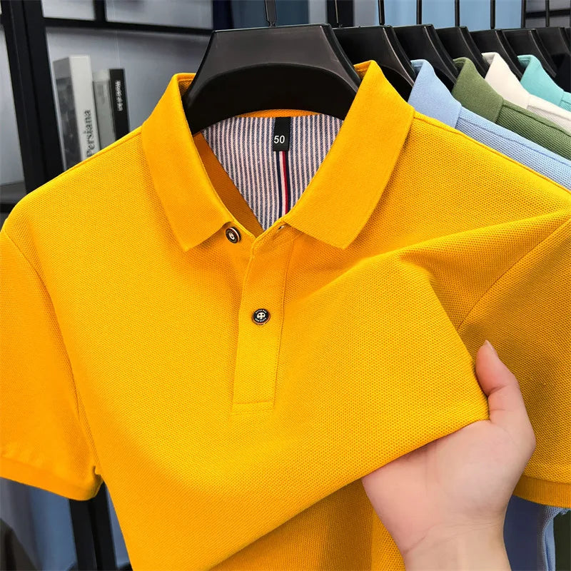 Luxora Men's 100% Pure Cotton Polo Shirt — High-Quality Breathable Tee | Business Casual & Daily Wear | 16 Colors
