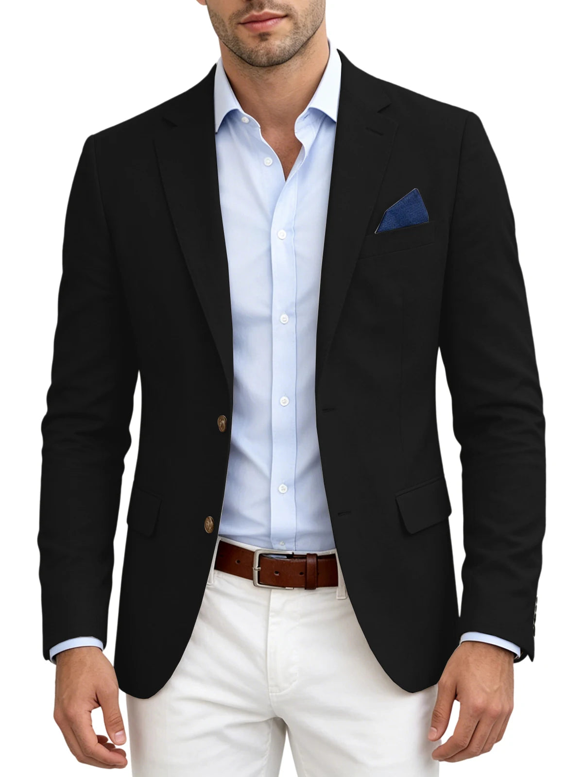 Men's Linen Blend Blazer | Notched Lapel | Two Button | Slim Fit | Breathable Suit Jacket | Business Casual | Wedding | XS-7XL