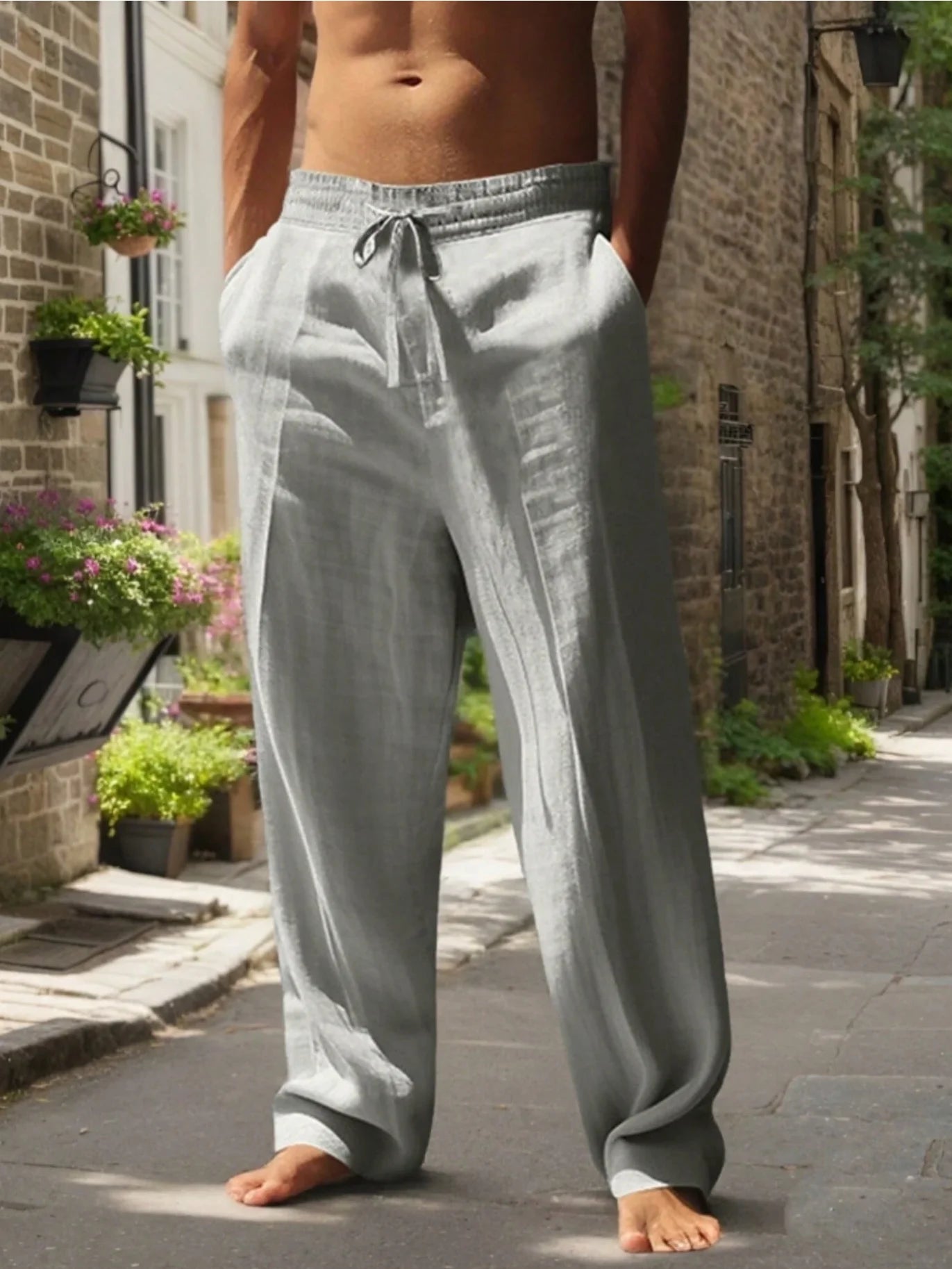 Men's Cotton Hemp Texture Loose Beach Pants | Casual Outdoor Lightweight Trousers | M–4XL