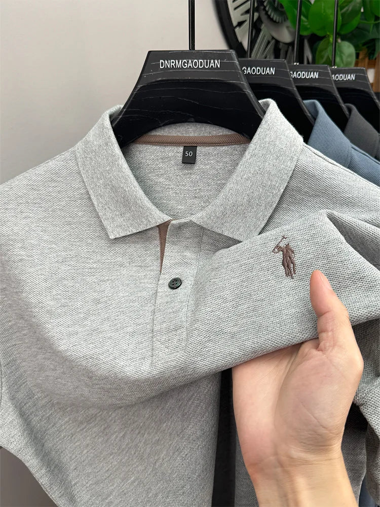 Luxora Premium 100% Pure Cotton Polo Shirt — Men's Embroidered Classic Tee