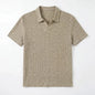 Men's Premium Ribbed Knit Polo Shirt — Soft Elastic, Breathable, Business & Casual