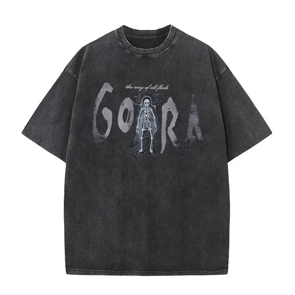 Unisex Washed Vintage Metal Band Graphic T-Shirt | Gojira "From Mars to Sirius" | Gothic Oversized Fit | Pure Cotton | Hip Hop Style | S-XXL