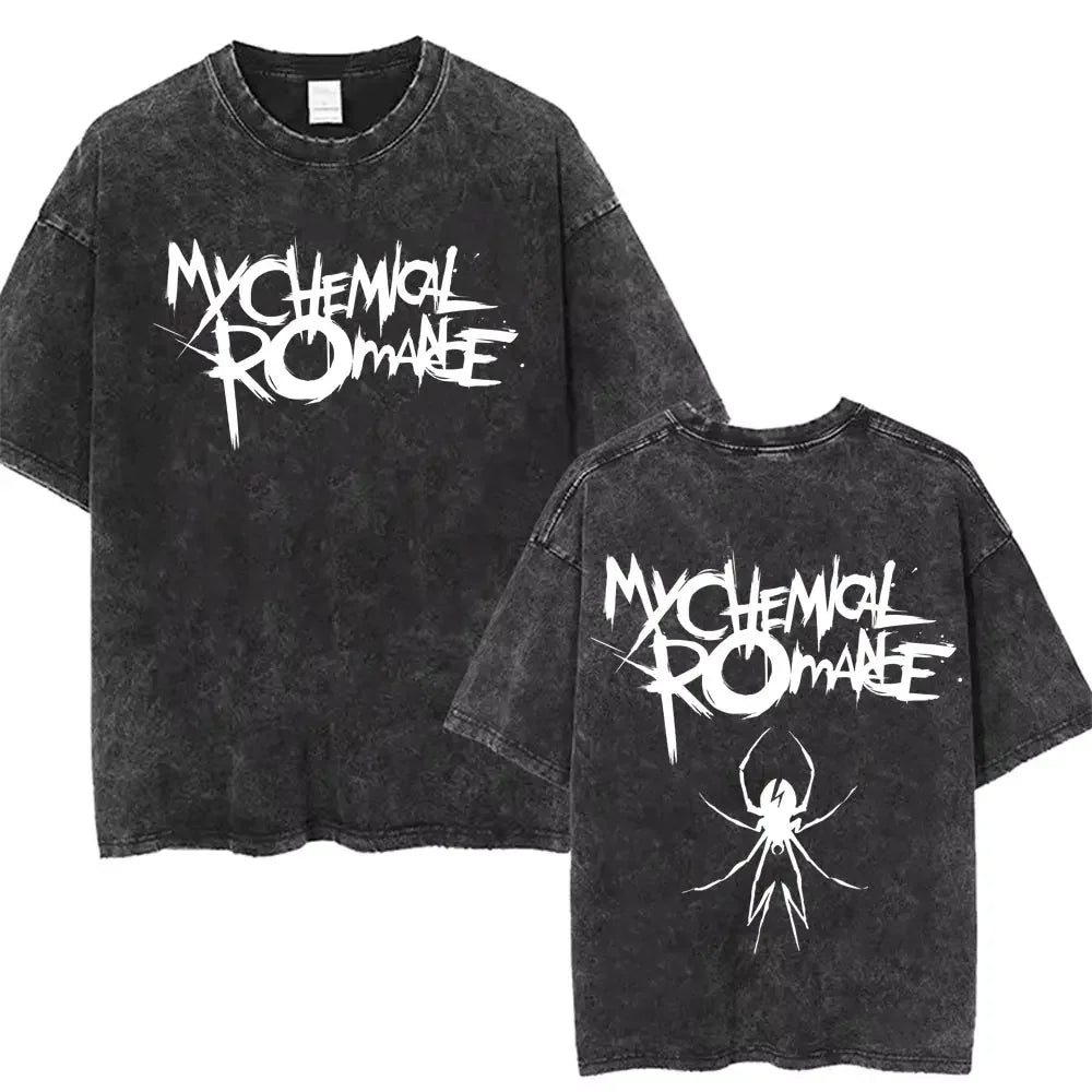 My Chemical Romance Oversized T-Shirt | Retro Washed Y2K Punk Graphic Tee for Men & Women