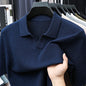 Men's Premium 100% Cotton Lapel Polo Shirt — Knitted, Short Sleeve, Casual & Versatile Summer Top