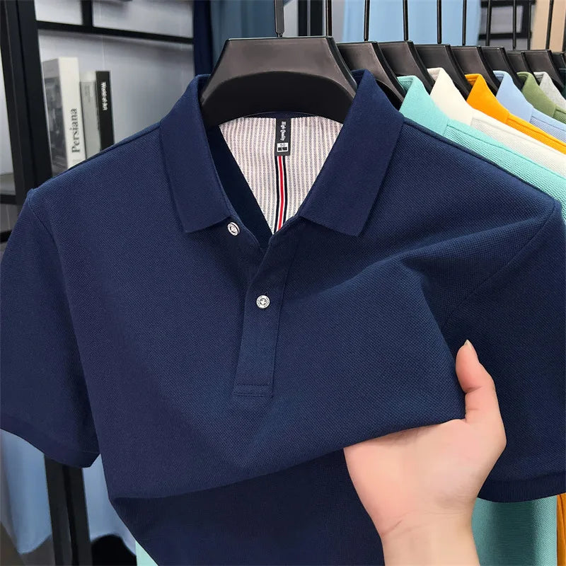 Luxora Men's 100% Pure Cotton Polo Shirt — High-Quality Breathable Tee | Business Casual & Daily Wear | 16 Colors