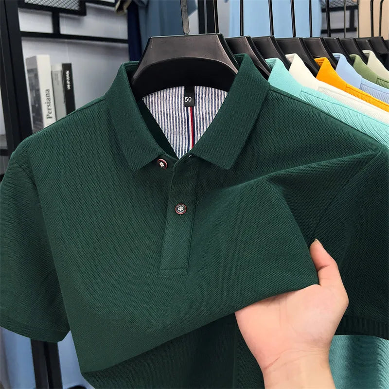 Luxora Men's 100% Pure Cotton Polo Shirt — High-Quality Breathable Tee | Business Casual & Daily Wear | 16 Colors