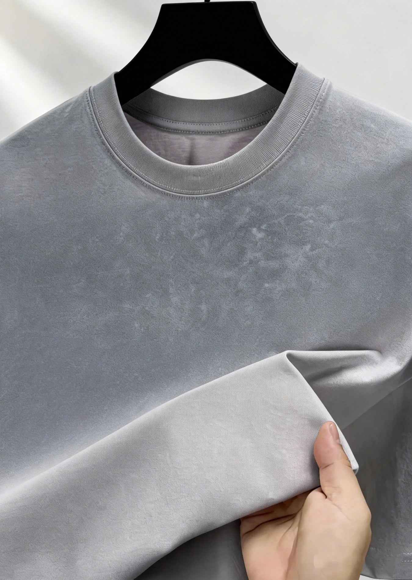 Men's 220G Heavyweight Cotton T-Shirt | Washed Vintage | Oversized Fit | Round Neck | American Retro | 4 Colors