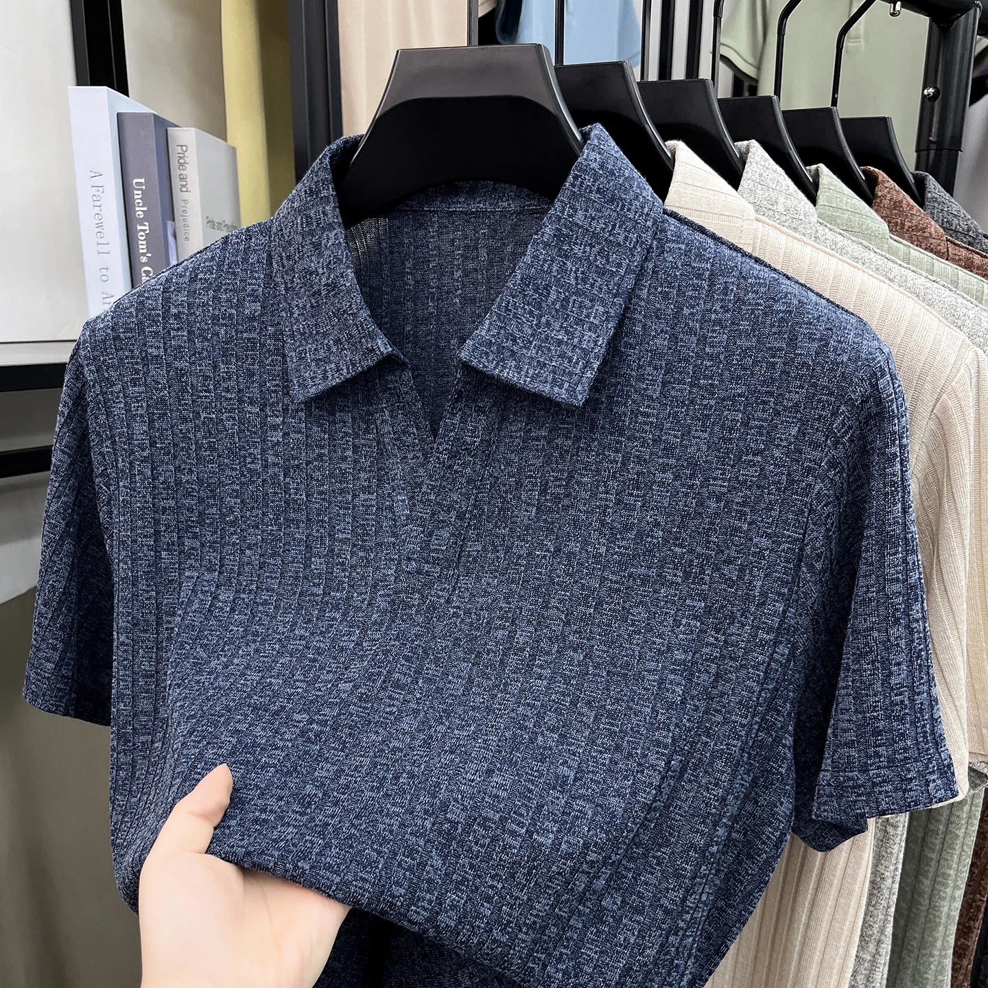 Men's Premium Knitted Polo Shirt — Skin-Friendly, Breathable, Casual Lapel Summer Top