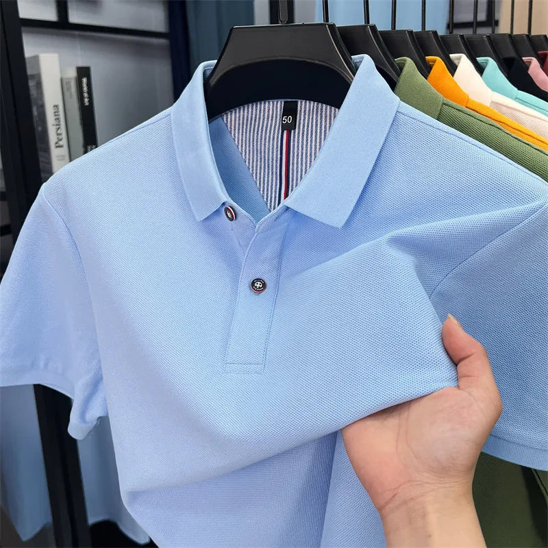 Luxora Men's 100% Pure Cotton Polo Shirt — High-Quality Breathable Tee | Business Casual & Daily Wear | 16 Colors