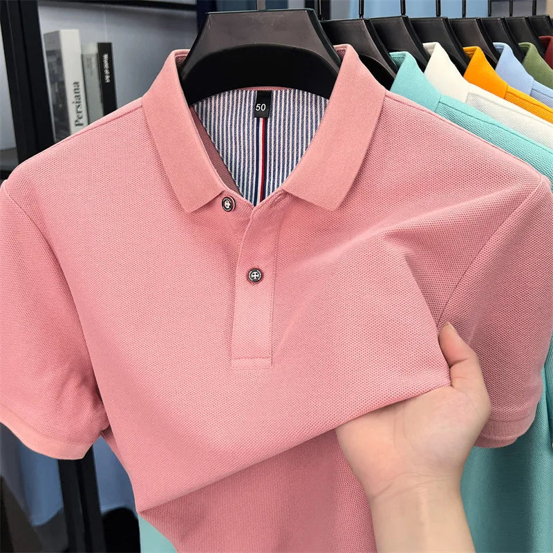 Luxora Men's 100% Pure Cotton Polo Shirt — High-Quality Breathable Tee | Business Casual & Daily Wear | 16 Colors