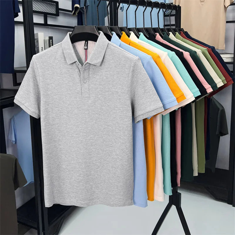 Luxora Men's 100% Pure Cotton Polo Shirt — High-Quality Breathable Tee | Business Casual & Daily Wear | 16 Colors