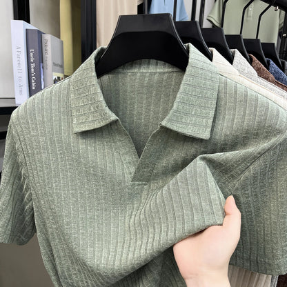 Men's Premium Knitted Polo Shirt — Skin-Friendly, Breathable, Casual Lapel Summer Top