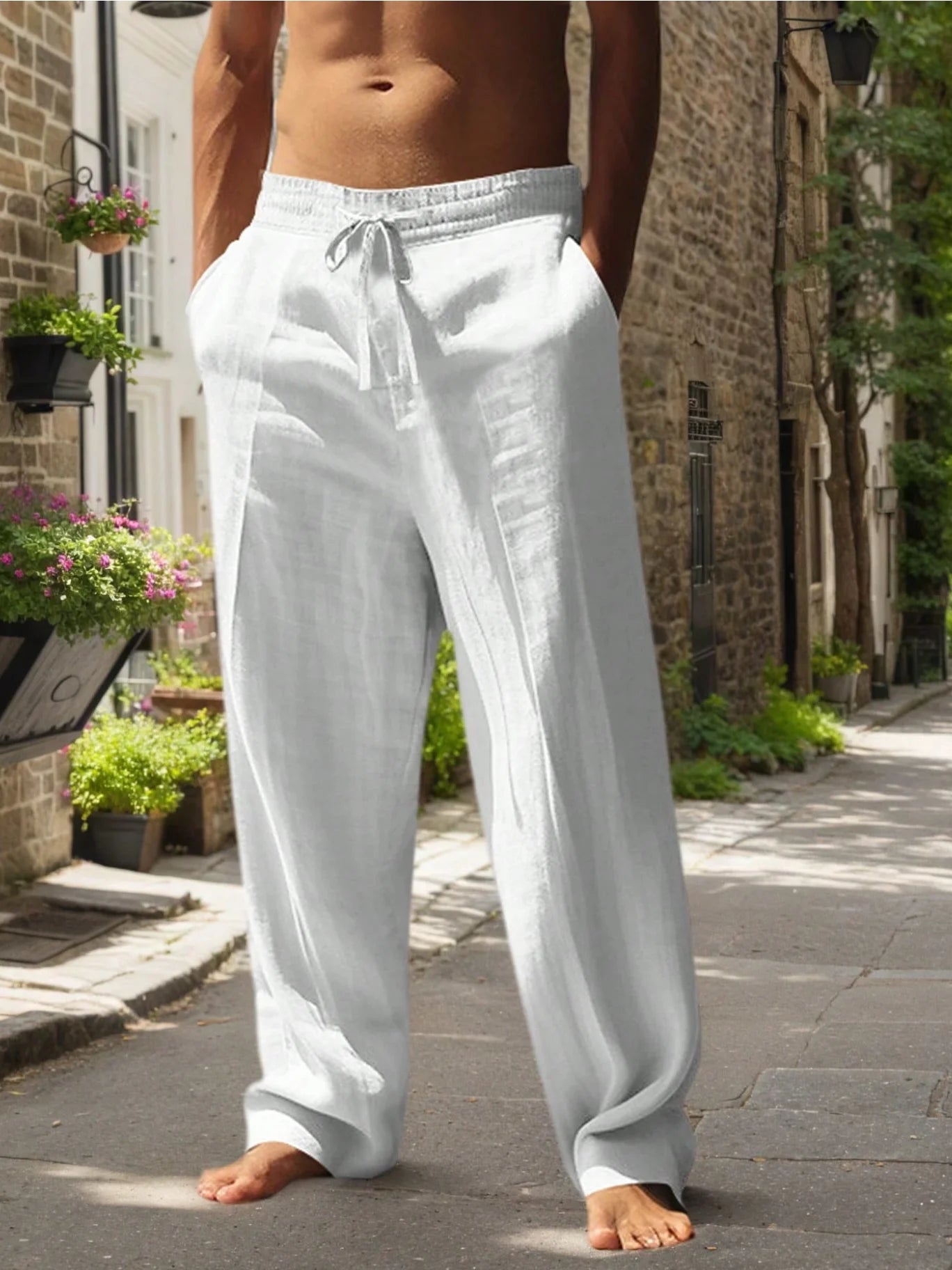 Men's Cotton Hemp Texture Loose Beach Pants | Casual Outdoor Lightweight Trousers | M–4XL