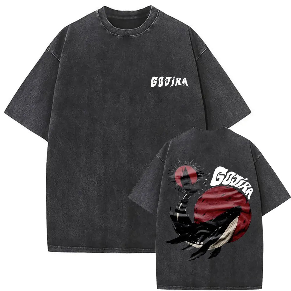 Unisex Washed Vintage Metal Band Graphic T-Shirt | Gojira "From Mars to Sirius" | Gothic Oversized Fit | Pure Cotton | Hip Hop Style | S-XXL