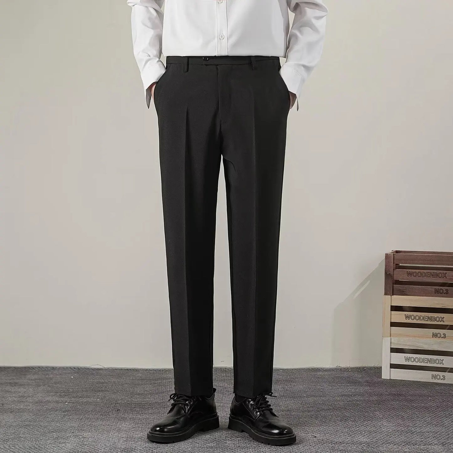 Men's Slim Fit Casual Trousers | Pencil Cut | Zipper Fly | Smart Casual | 8 Colors | Size 28-38