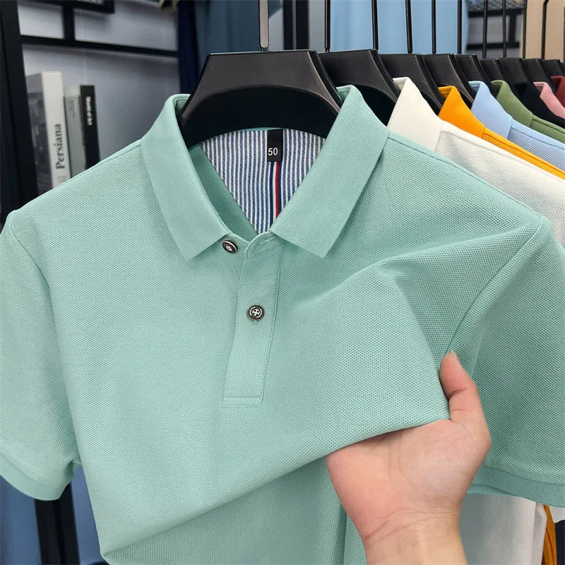 Luxora Men's 100% Pure Cotton Polo Shirt — High-Quality Breathable Tee | Business Casual & Daily Wear | 16 Colors