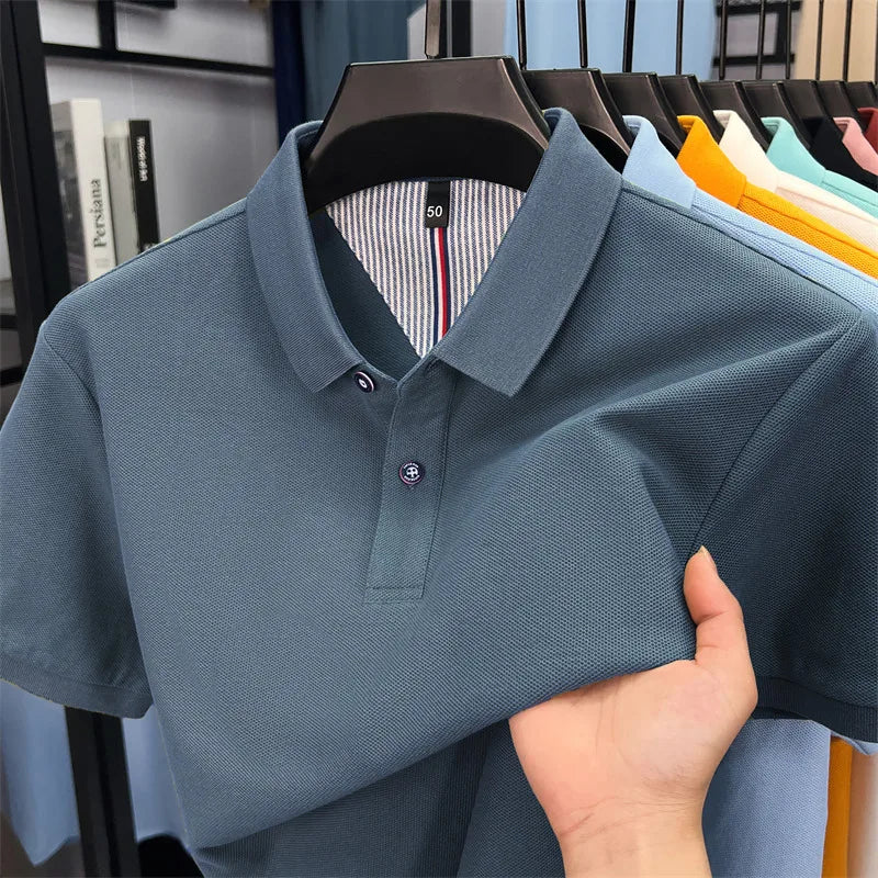 Luxora Men's 100% Pure Cotton Polo Shirt — High-Quality Breathable Tee | Business Casual & Daily Wear | 16 Colors