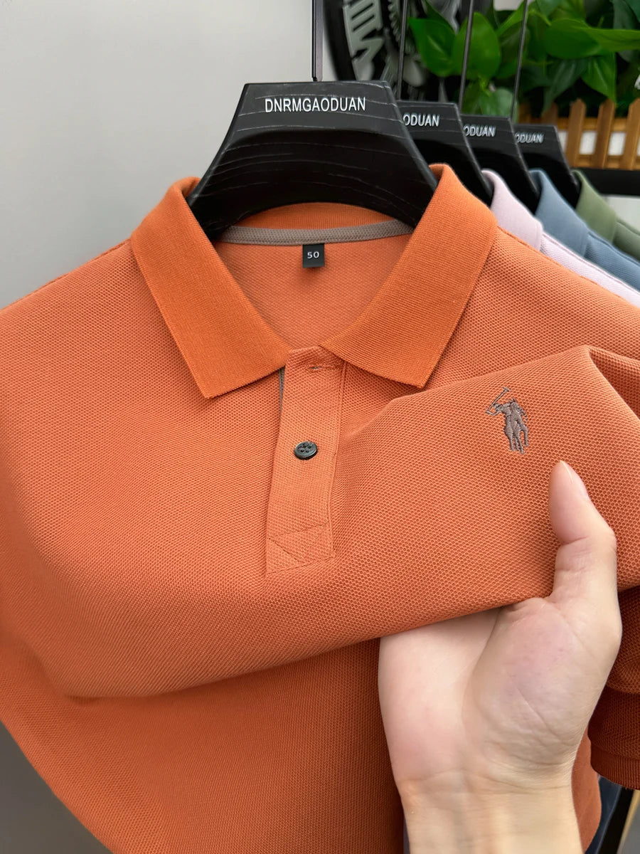 Luxora Premium 100% Pure Cotton Polo Shirt — Men's Embroidered Classic Tee