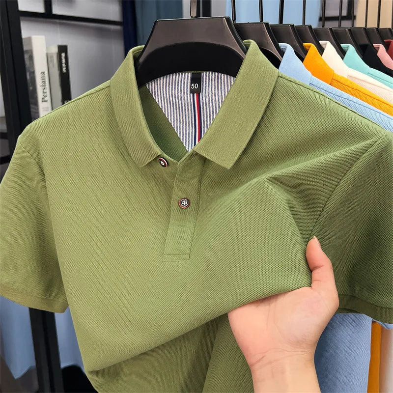 Luxora Men's 100% Pure Cotton Polo Shirt — High-Quality Breathable Tee | Business Casual & Daily Wear | 16 Colors