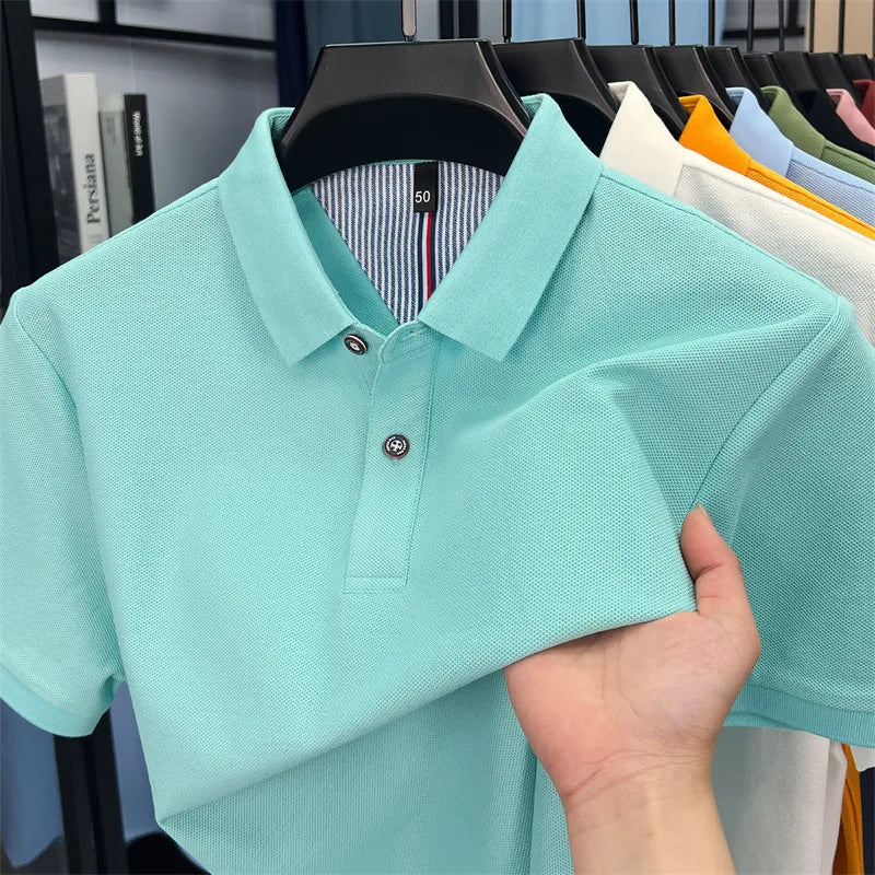 Luxora Men's 100% Pure Cotton Polo Shirt — High-Quality Breathable Tee | Business Casual & Daily Wear | 16 Colors