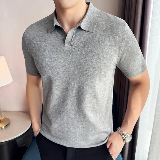 Men's Premium Ice Silk Polo Shirt — Slim Fit, High Elasticity, Summer 2026