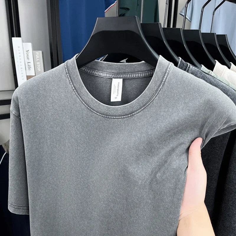 Unisex Retro American Heavyweight Washed T-Shirt | Premium Oversized Fit | 100% Cotton | O-Neck | 6 Earthy Colors | S-XXXL