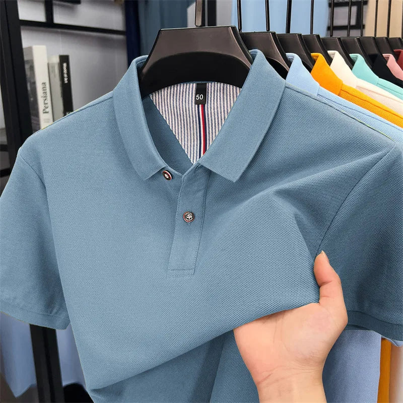 Luxora Men's 100% Pure Cotton Polo Shirt — High-Quality Breathable Tee | Business Casual & Daily Wear | 16 Colors