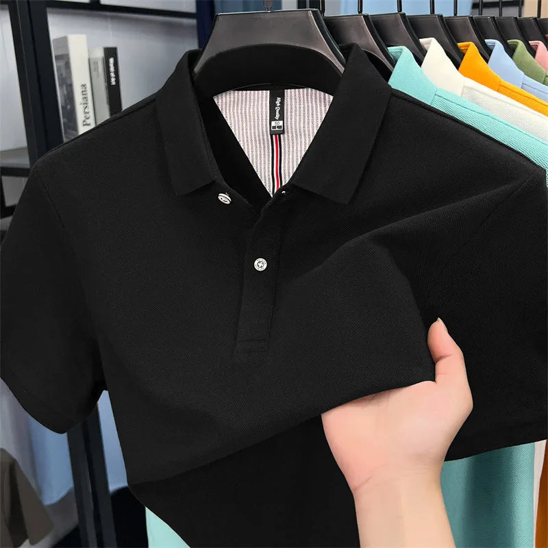 Luxora Men's 100% Pure Cotton Polo Shirt — High-Quality Breathable Tee | Business Casual & Daily Wear | 16 Colors