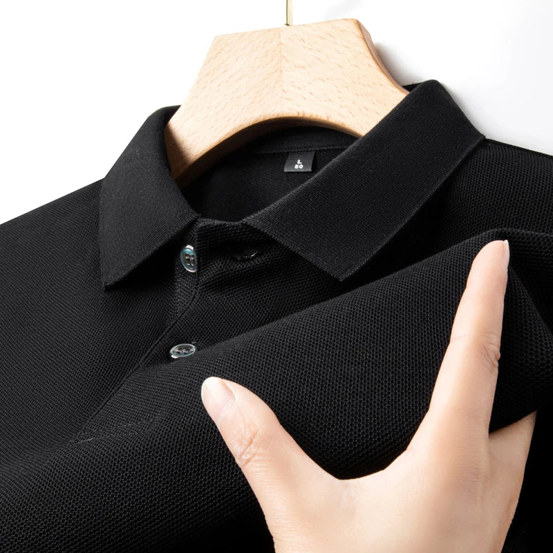 Luxora Men's 100% Cotton Polo Shirt — Breathable Lapel Tee for Golf, Sports & Smart Casual