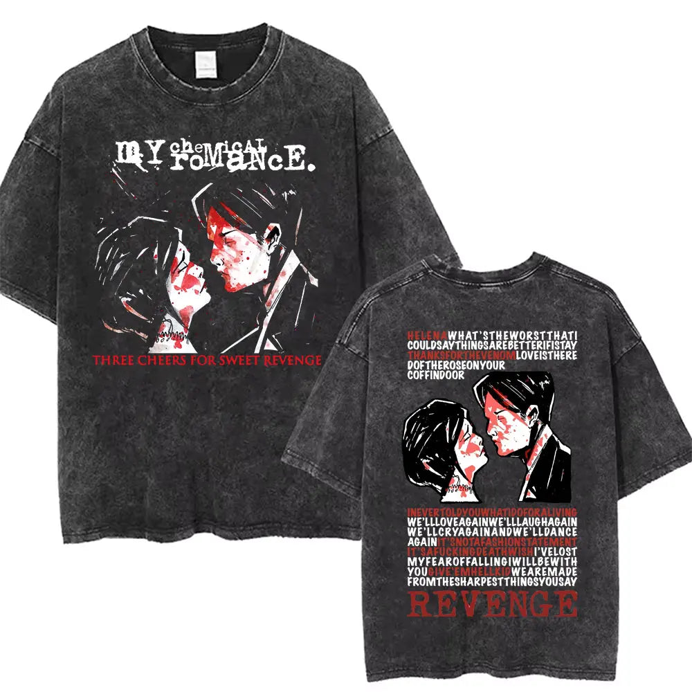 My Chemical Romance Oversized T-Shirt | Retro Washed Y2K Punk Graphic Tee for Men & Women