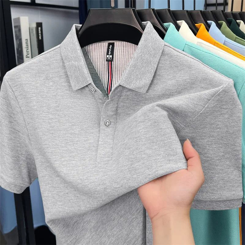 Luxora Men's 100% Pure Cotton Polo Shirt — High-Quality Breathable Tee | Business Casual & Daily Wear | 16 Colors