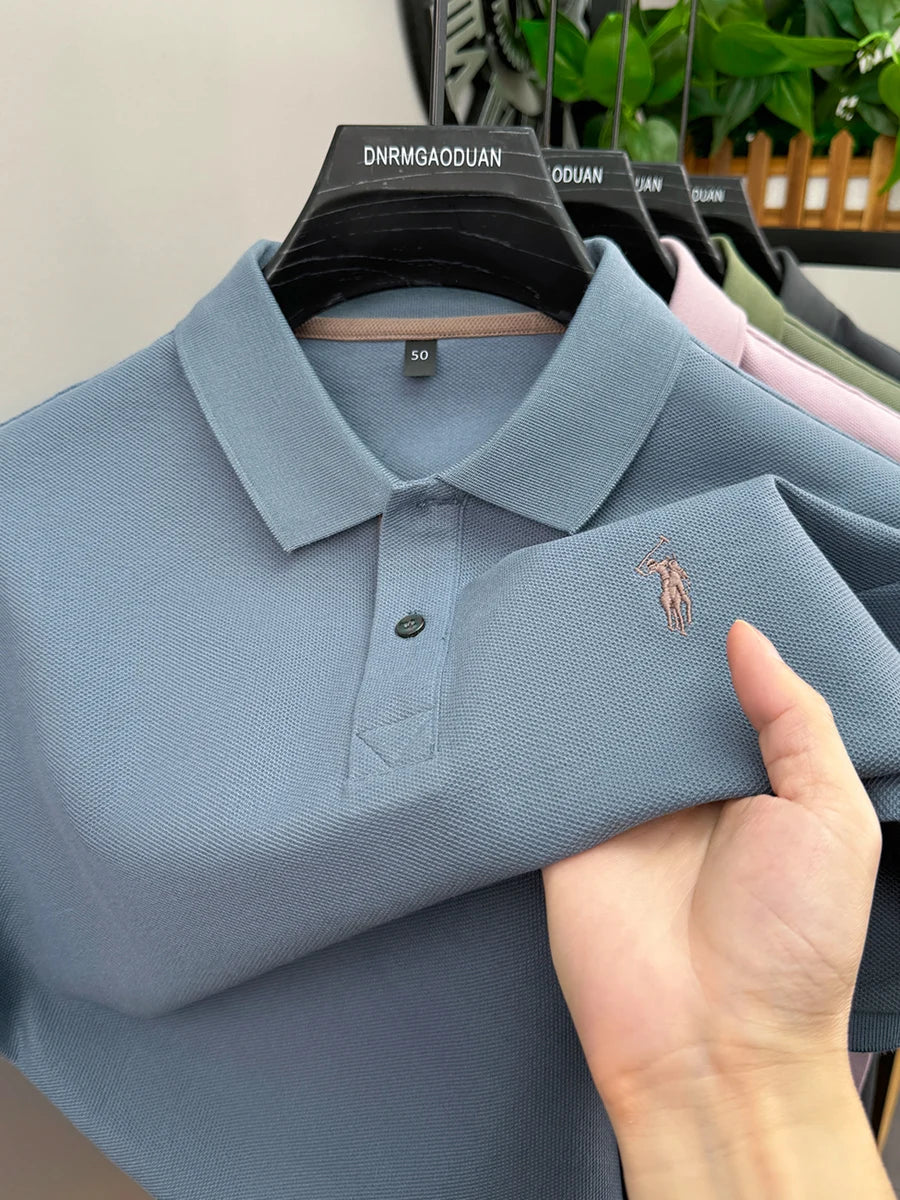 Luxora Premium 100% Pure Cotton Polo Shirt — Men's Embroidered Classic Tee