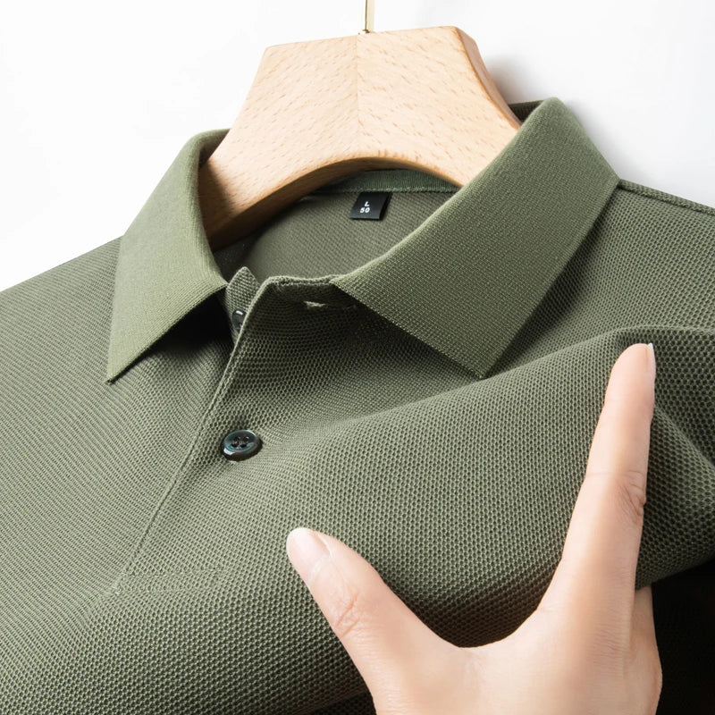 Luxora Men's 100% Cotton Polo Shirt — Breathable Lapel Tee for Golf, Sports & Smart Casual